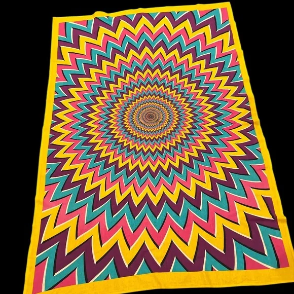 Psychedelic Geometric Multicolor Festival Tapestry