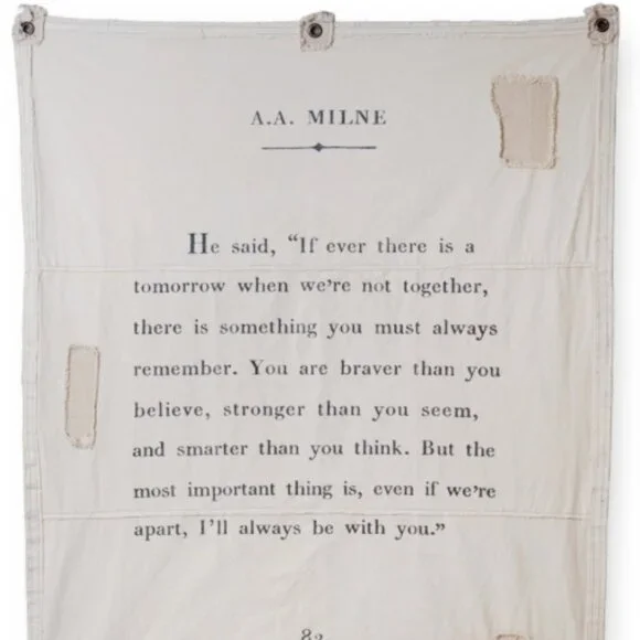 Sugarboo & Co A.A. Milne Quote Canvas Wall Hanging Cotton 46