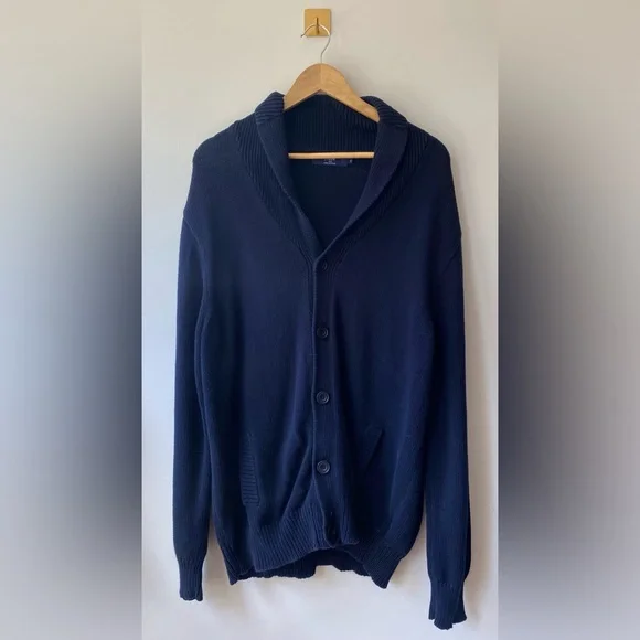 Men’s XL J. Crew Navy Cotton Grandpa Cardigan‎