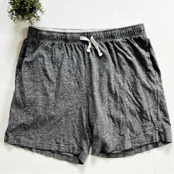J. Crew Mens Elastic Waist Lounge Shorts in Gray