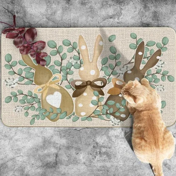 NWT Eucalyptus Rabbit Easter Doormat