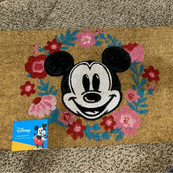 Mickey Mouse Floral Doormat