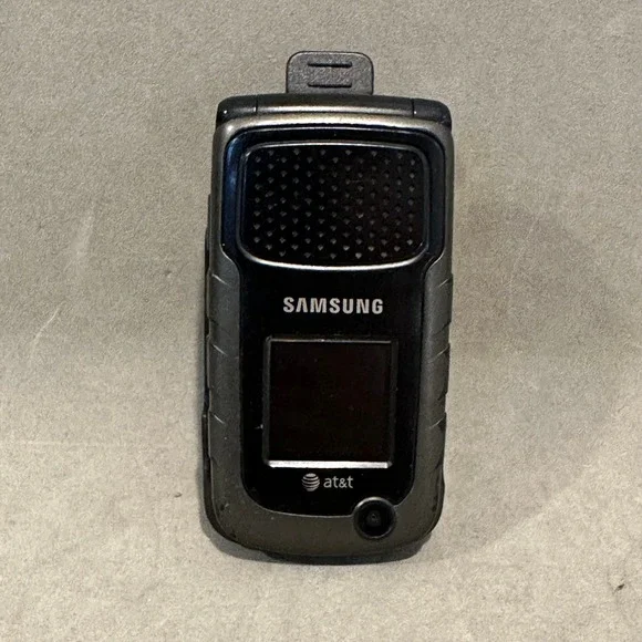 Samsung Rugby SGH-A837 AT&T Rugged Flip Phone Black with Belt Clip Holster