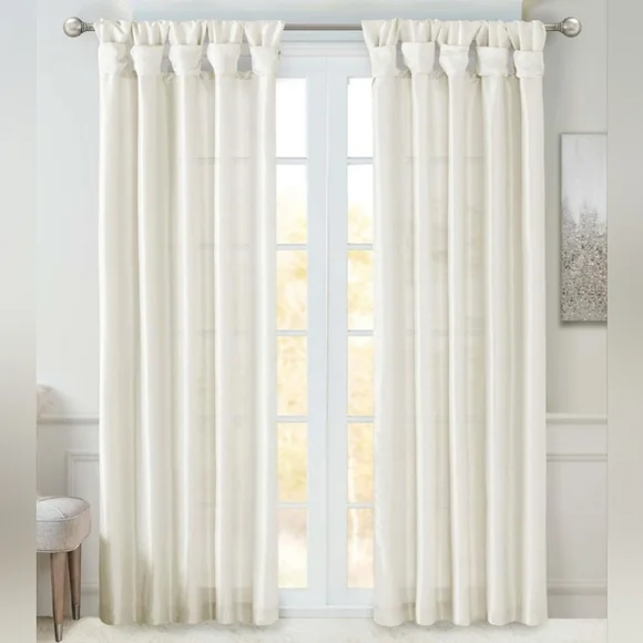 NEW White TopKnot Curtains 2 panels