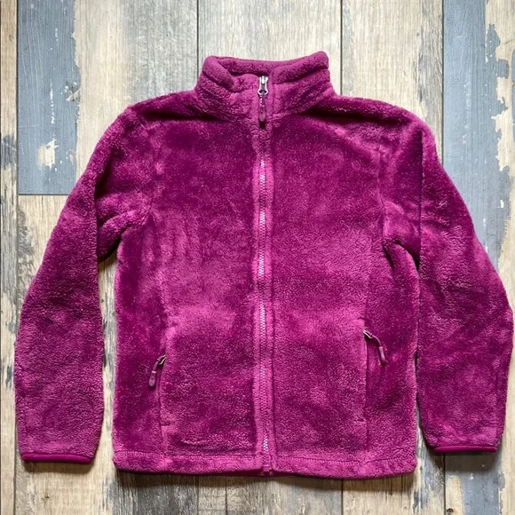 32 Degrees Heat Girls Plush Fleece Zip-Up Jacket Coat Rich Purple Size Small 7/8