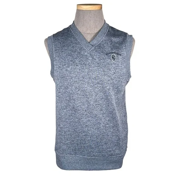 Nike Dri-Fit Men’s Gray Golf Vest With Embroidered Logo For Champions Gate M EUC