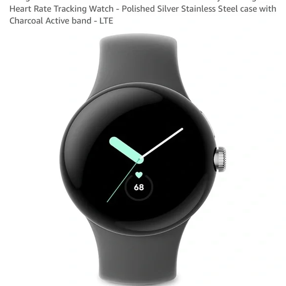 Google Silver Gray Smartwatch with Minimalist Design