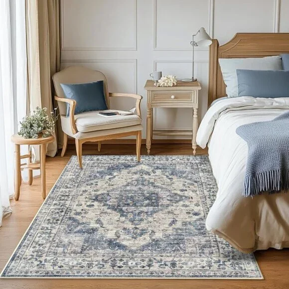New 3x5 Vintage Oriental Area Rug, Washable Non-Slip Soft Carpet for Any Room