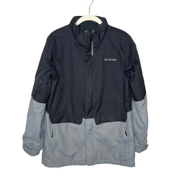 Columbia Boys Jacket Size Large Gray Black‎