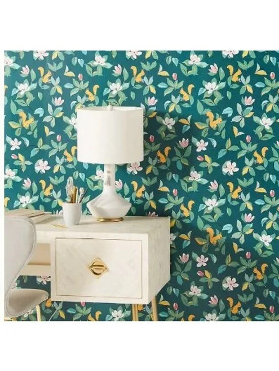 Anthropologie Paule Marrot Prepasted Wallpaper Squirre 49.5 Sq Ft Old World Retr