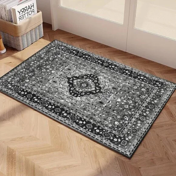 2x3In Boho Area Rug, Non-Slip, Washable, Vintage Carpet for Home or Room Decor