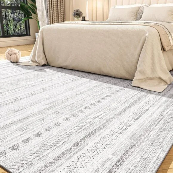 New 5x7 Machine Washable Area Rug, Soft Distressed Moroccan Boho Rug for Room