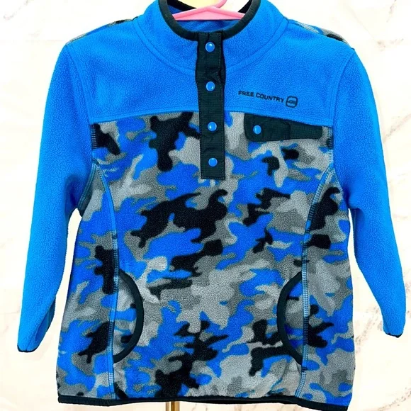 Free Country Boys‎ Blue pullover fleece live in it size 4