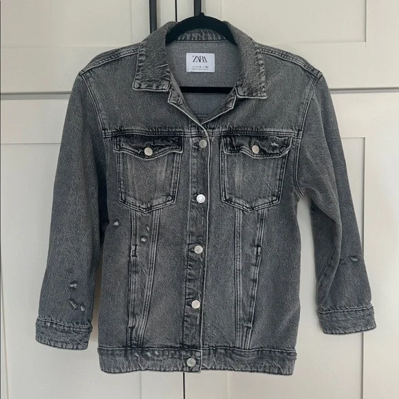 Zara Distressed Denim Jacket