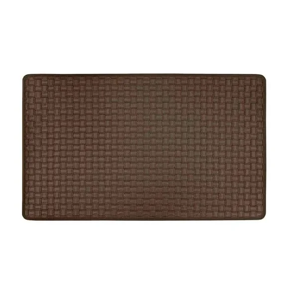 HomeStock Temptations Faux-Leather Anti-Fatigue Mat 18x30 - Espresso - PVC Foam