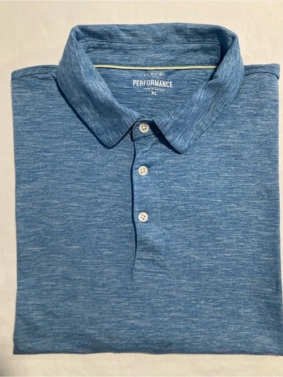 J. Crew Performance Polo in Light Heather Blue XL Golf