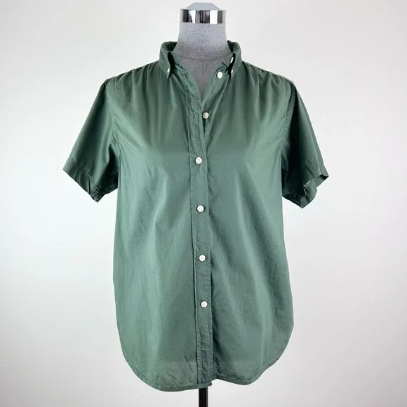 J. Crew Classic Green Short‎ Sleeve Shirt