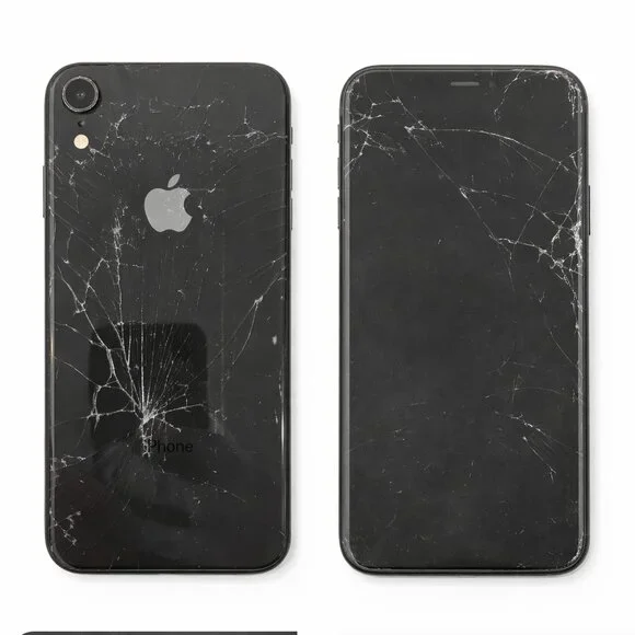 iPhone XR 64GB Black Cracked Back LCD Issue 81% Battery