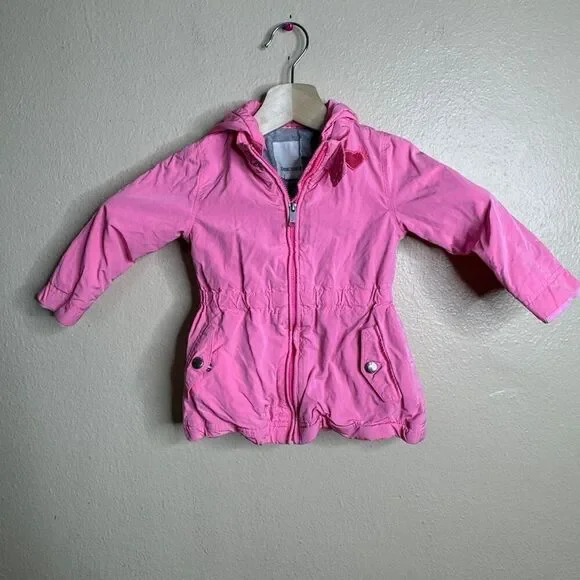 Diesel Jacket Baby Girl 12M Pink Hooded Full Zip Windbreaker