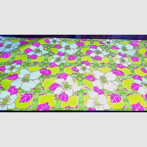 Vintage Psychedelic Floral Trellis Wallpaper Wallcovering Partial Roll READ