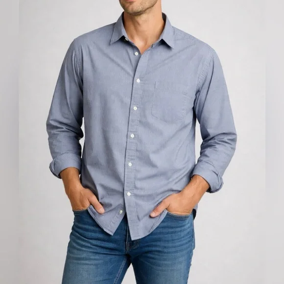 J.Crew 2 Ply 100% Cotton Striped Button Down Shirt Large