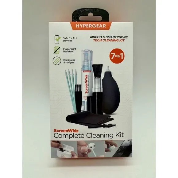 HyperGear ScreenWhiz 7-in-1 Complete Tech Cleaning Kit Safe for‎ All Devices