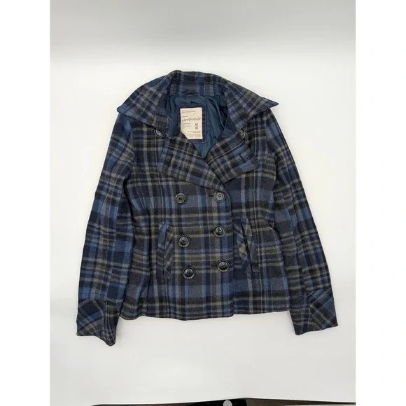 Aeropostale Kids Plaid Double Breasted Peacoat Jacket‎ Size Medium