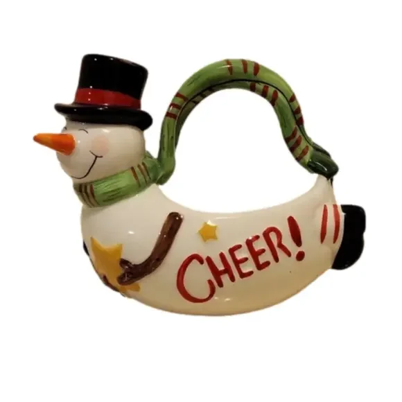 Fitz and Floyd Holiday Home, Snowman Candy Dish, 2007