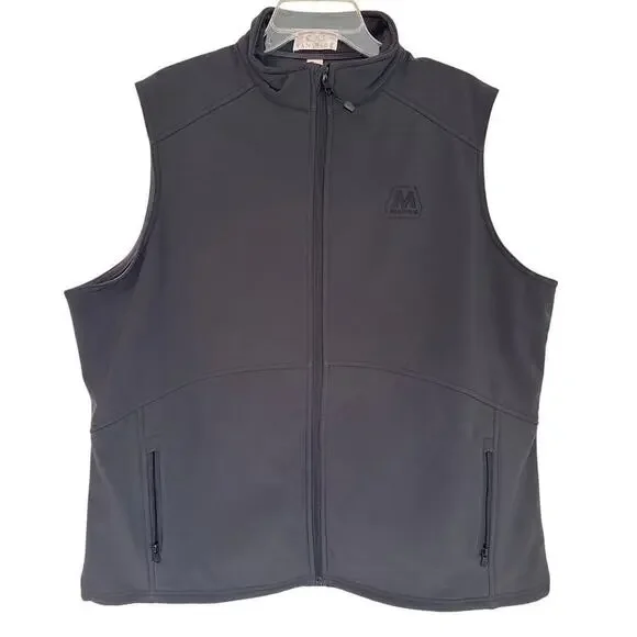 Vantage Men’s Softshell Fleece Lined Vest With Pockets Black Size 2X Golf
