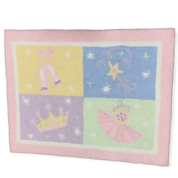 KIDSLINE EN POINTE RUG STARS BALLET PRINCESS PASTEL PINK BLUE 30