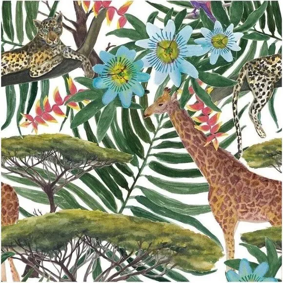 Tropical Forest Animal Peel and Stick Wallpaper‎ 17.7