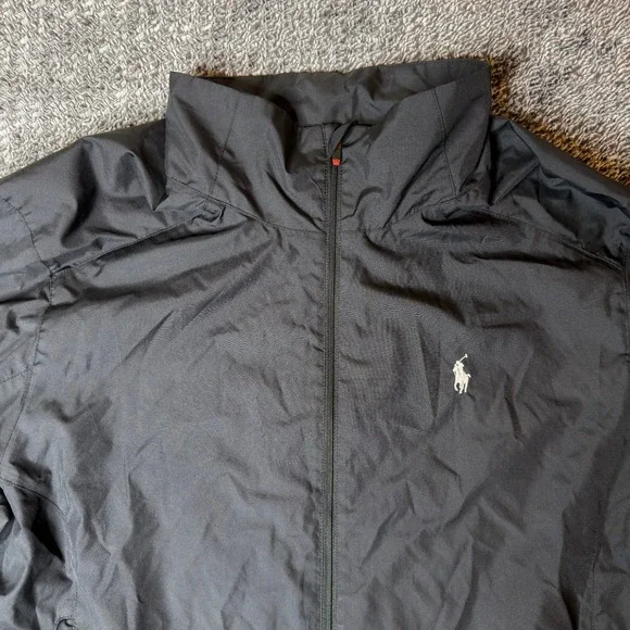 Polo Sport Ralph Lauren Performance Windbreaker Jacket Black Red Mens Large‎
