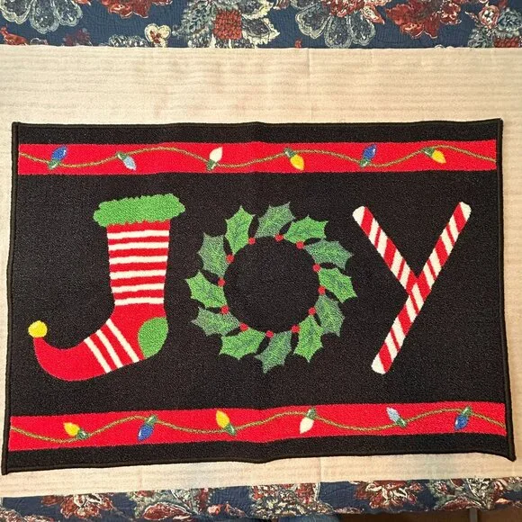 Holiday Home Collection JOY Welcome Mat NEW