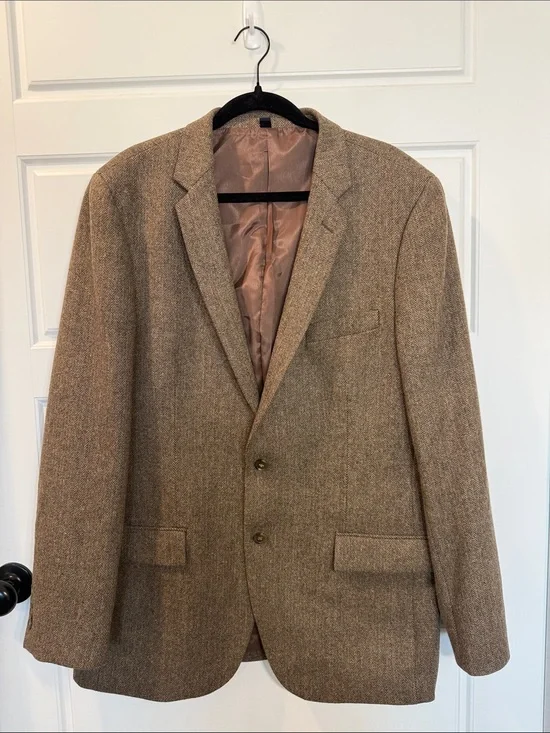 J. Crew Brown Tweed Herringbone Blazer in 44L