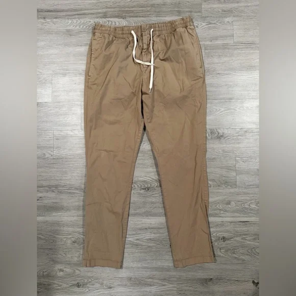 J. Crew Stretch Men's Tan Drawstring Pants Khaki Tan‎ 35