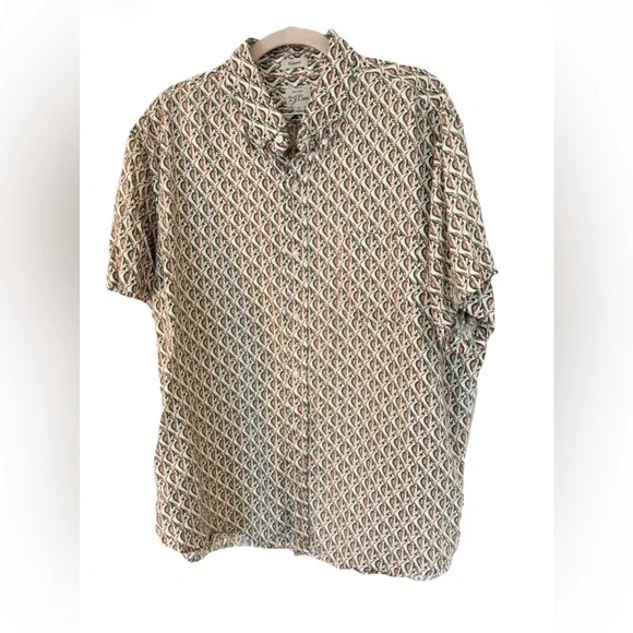 J. Crew Geometric Patterned Casual linen Shirt - Multicolor XL