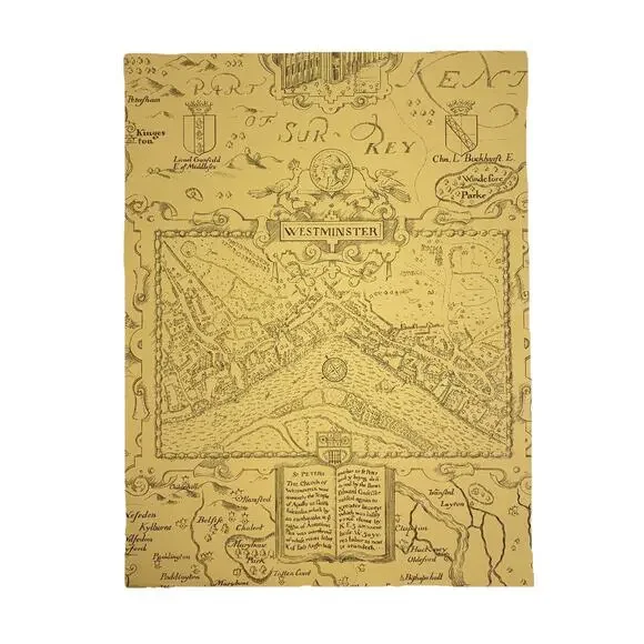 THIBAUT London Map TABACCO Sample Sheet 13.25” x 17.5” Pattern 839-T-6010