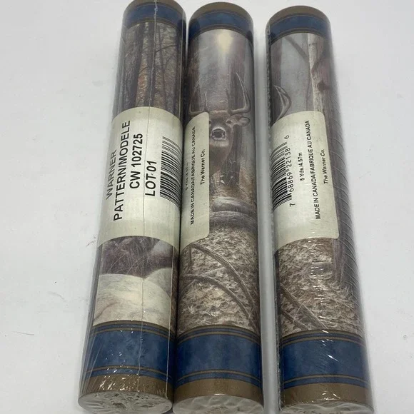Warner Wallpaper Border Home 5yd Brown NEW 3 Rolls Deer Wildlife CW 102725