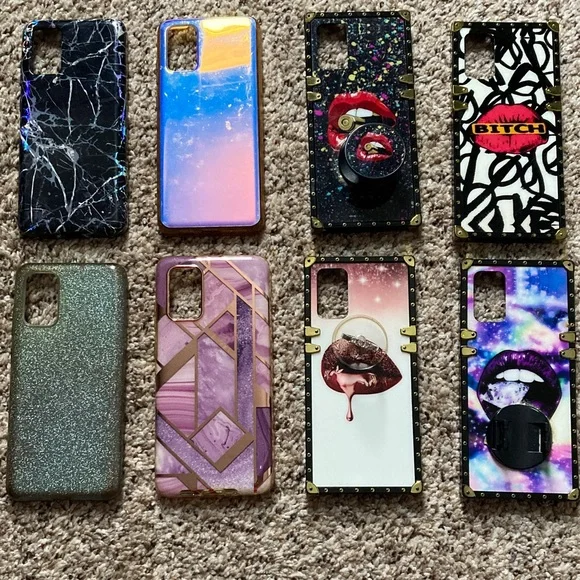 Purple Geometric & Assorted Pattern Case Collection of 8 IPhone S-11 cases .