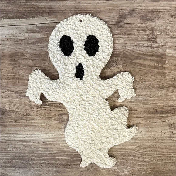 Vintage Melted Plastic Popcorn Ghost Halloween Decor