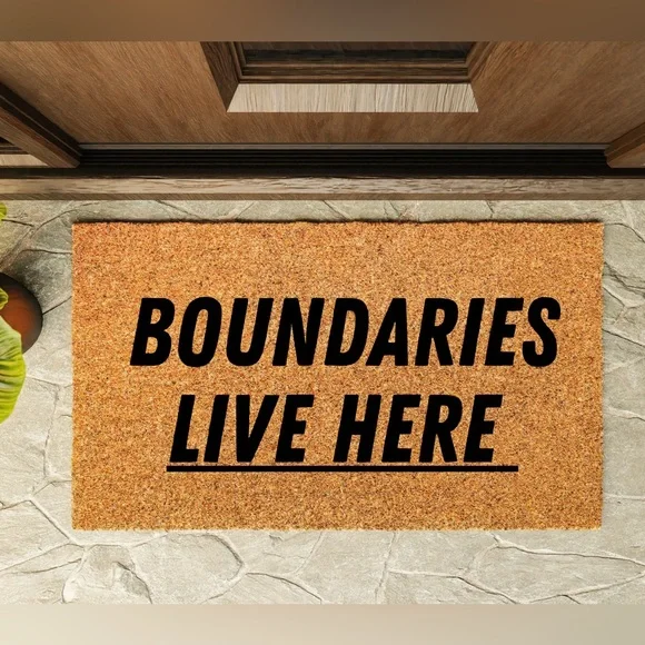 Handmade Front Door Mat – Boundaries Live Here Funny Welcome Mat