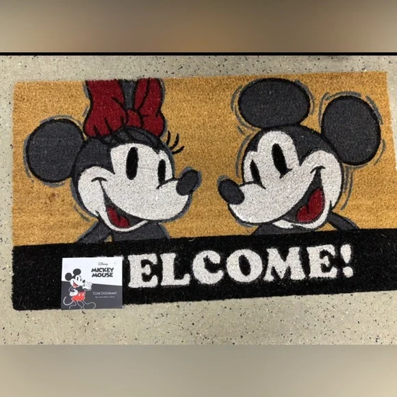 🖤 Disney Mickey Mouse & Minnie Mouse Welcome Doormat