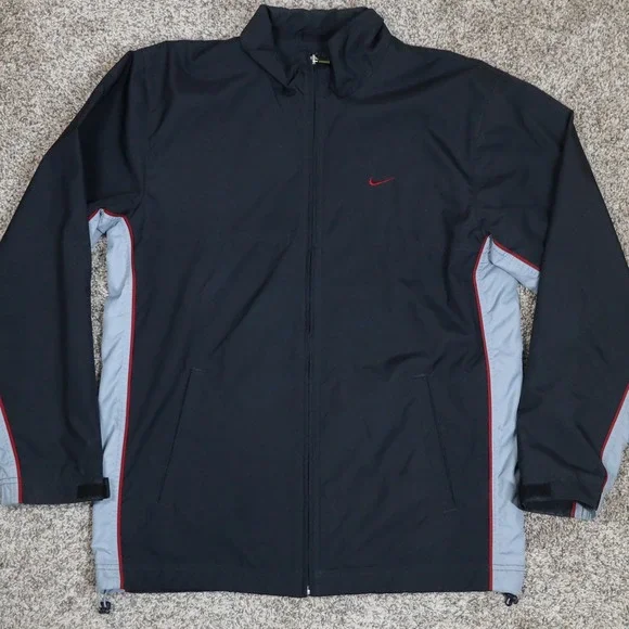 Vintage Nike 72 Track Jacket Mens Small‎ Black Full Zip Windbreaker Warm Up Y2K