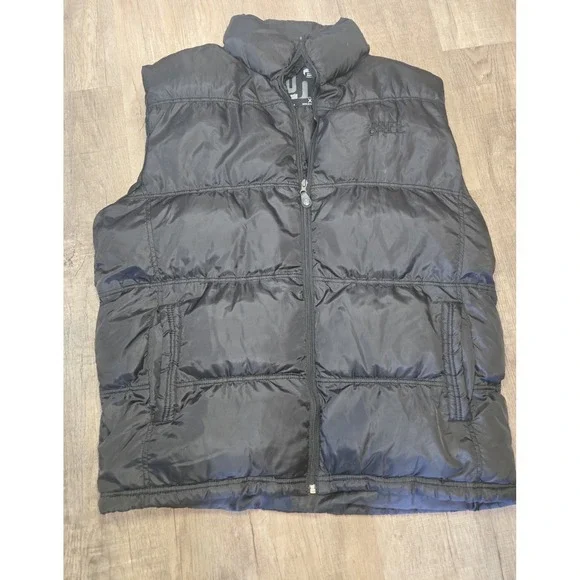 Vintage South Pole Vest Black Puffer Jacket Men's Sz XL 90s Y2K Hip Hop