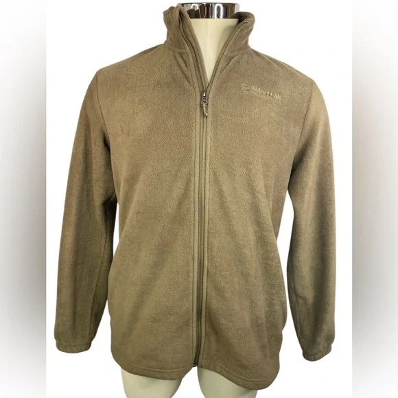 Magellan Outdoors Brown Full Zip-Up Fleece Jacket Men’s Medium