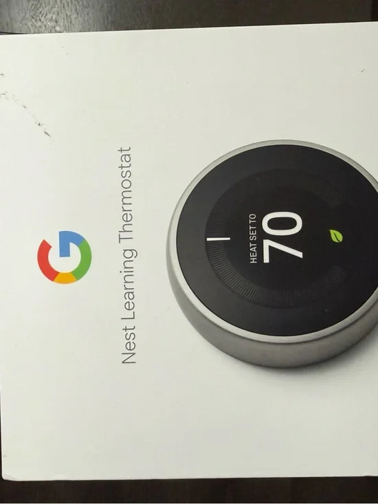 google Nest Learning Thermostat - Black Display with Silver Ring