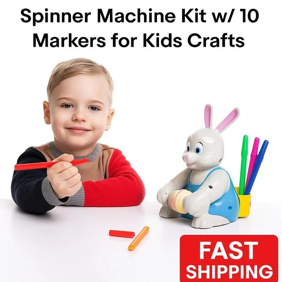JOYIN Easter Bunny‎ Egg Spinner Kit w/ Markers - Kids Craft Decorator