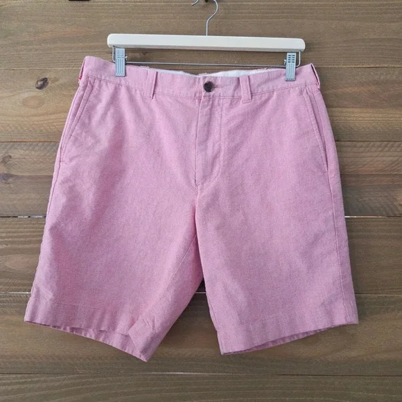J. Crew Men's‎ Pink Chino Shorts Size 33 Flat Front Cotton