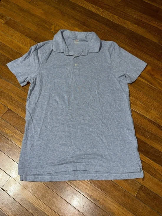 J. Crew Men's Sueded Jersey Solid Blue Slim Fit Polo, Medium