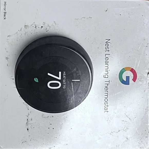 Google Nest Learning Thermostat - Smart Wi-Fi Thermostat - Mirror Black
